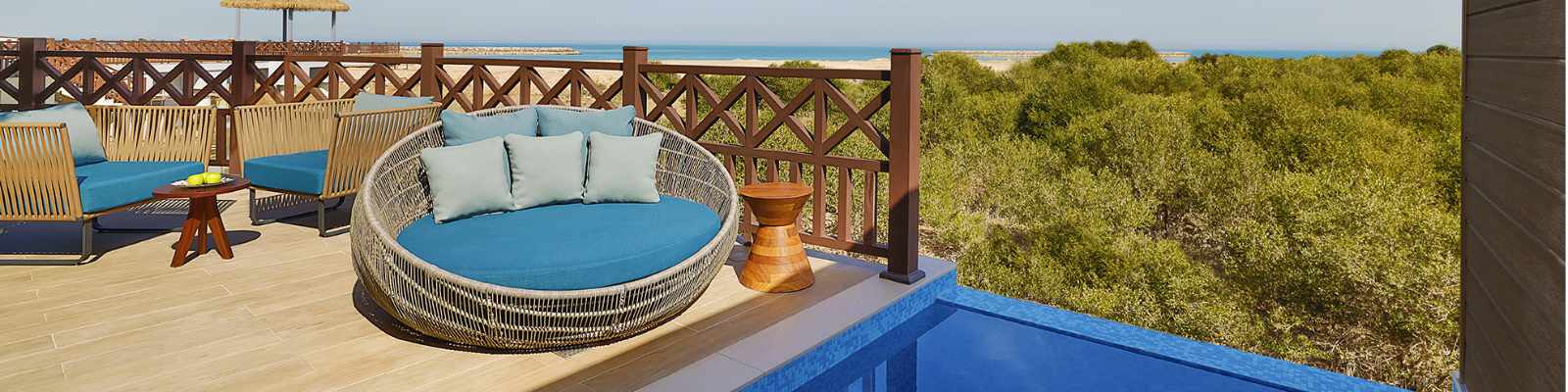 Terrasse einer Villa im Anantara Mina Al Arab Ras Al Khaimah Resort (photo by Anantara Mina Al Arab Ras Al Khaimah Resort